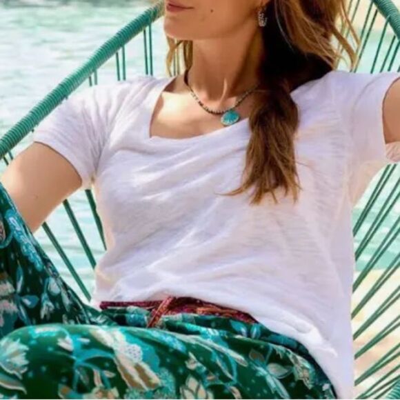 Sundance BUNDLE TWO Women's Ultimate Airy Slub T-Shirt, White, Size Large, NWT - Picture 2 of 5